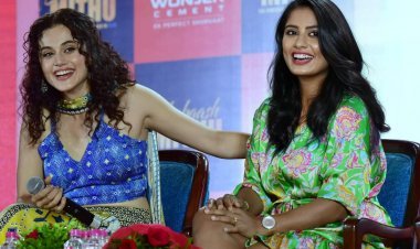 Cricketer Mithali Raj and Bollywood actress Taapsee promote their upcoming film Shabaash Mithu in Jaipur