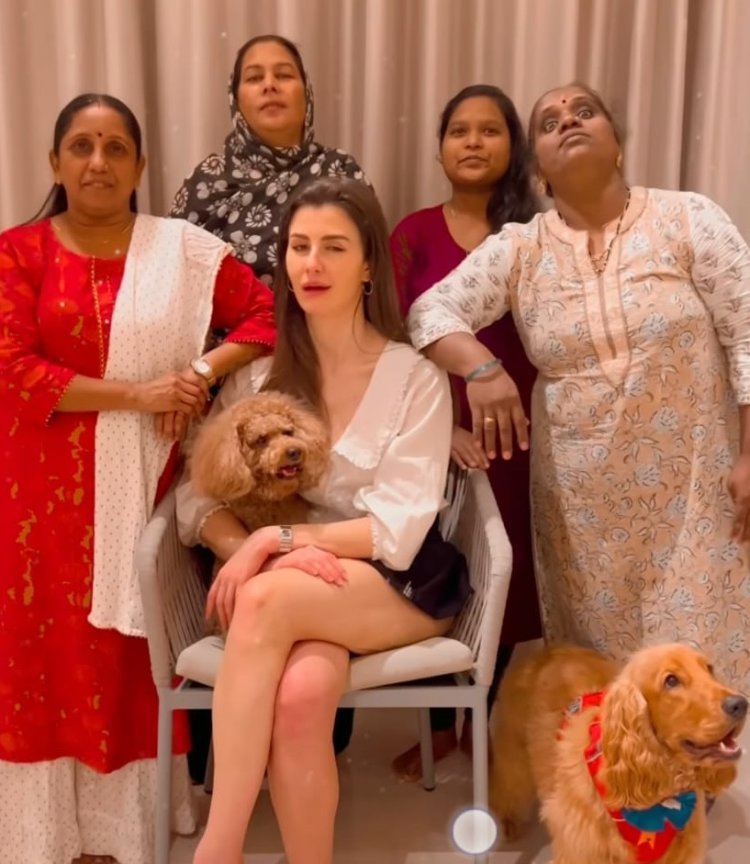 How many "HEY"s are too many Hey's for actress Giorgia Andriani along with her house helps in a recent trending video