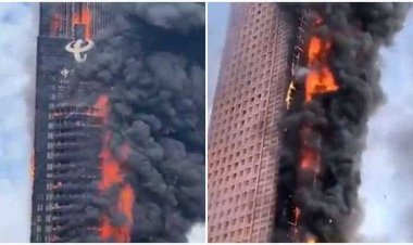 Fire in 42-floor building in Changsha, China