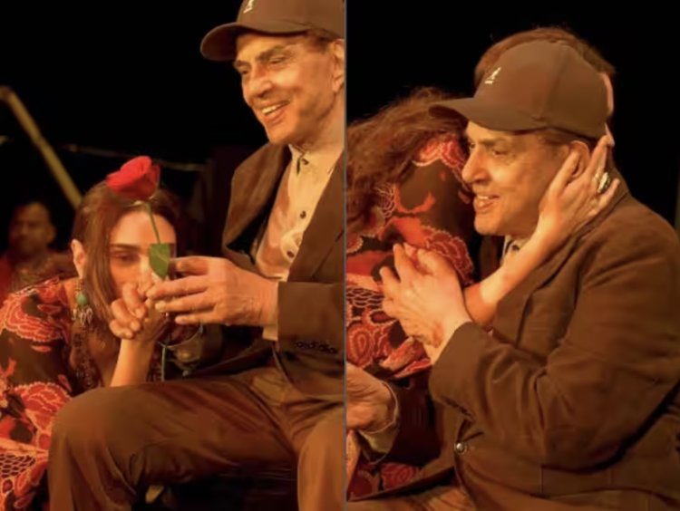 Aditi Rao Hydari gave rose to Dharmendra