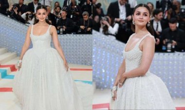 Alia Bhatt landed on the carpet of Met Gala wearing a white gown, fans said - angel came from the sky
