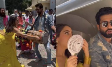 Vicky-Sara arrived in an auto at the trailer launch: danced fiercely on drums, released the trailer in a unique way