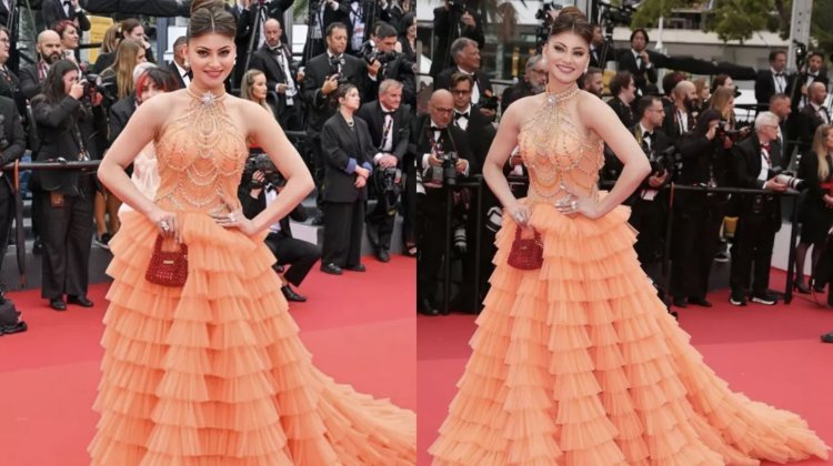 Urvashi Rautela dominated the Cannes red carpet, 'Barbie Doll' in orange gown