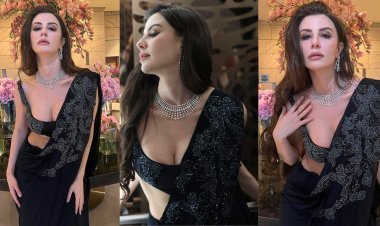 Giorgia Andriani Shines in Mesmerizing Desi Avatar, Rocking a Bold Black Saree