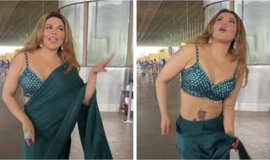 Rakhi Sawant danced to Alia Bhatt's song 'Jhumka Gira Re' at the airport, the actress waved her saree