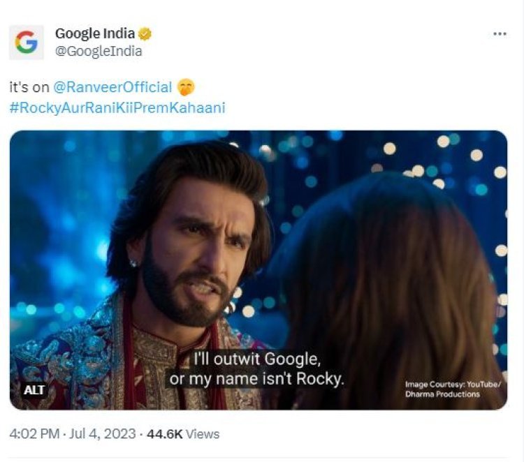 Google reacted to the dialogue of Rocky Aur Rani Ki Prem Kahani, challenging Ranveer Singh