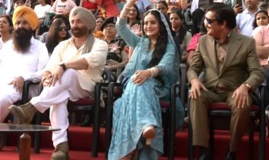 Stars of 'Gadar 2', Sunny Deol and Ameesha Patel, Spread Joy with Bhangra at Attari-Wagah Border