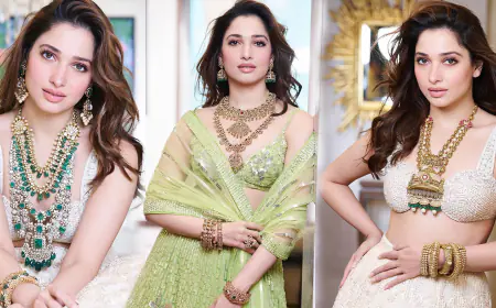 Tamannaah Bhatia Radiates Festive Charm in a Lime-Green Lehenga Ensemble