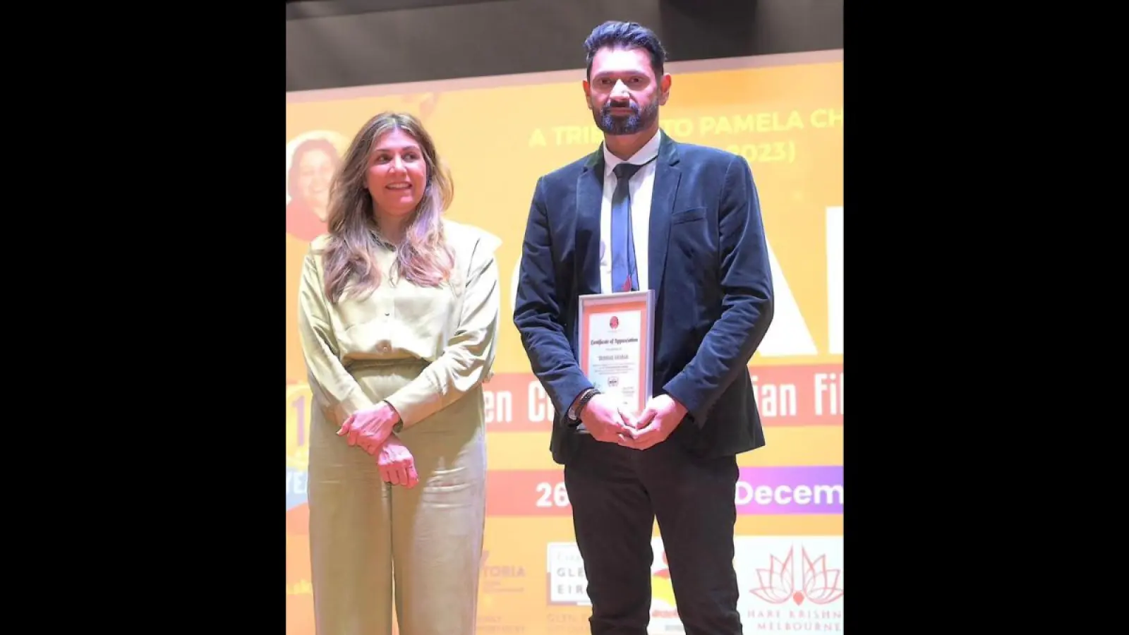 Tushar Kumar honored by Mayor at Seven Colors Australian Film Festival (SCAFF2023)