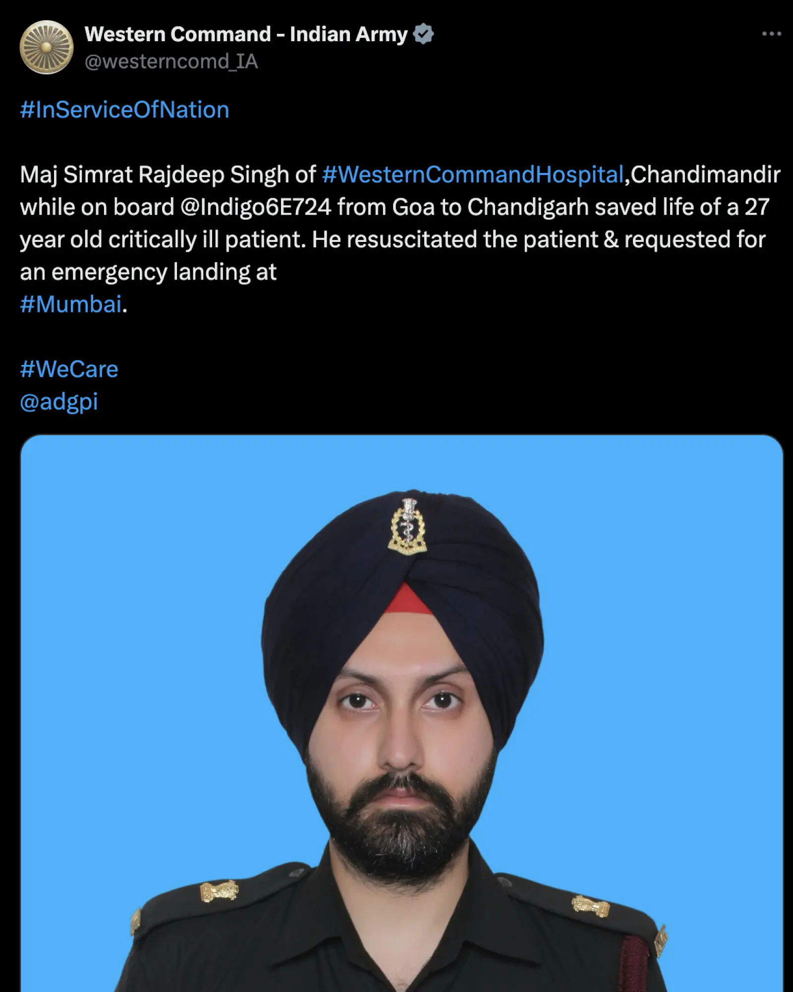 Army doctor becomes troubleshooter, saves passenger's life in plane, emergency landing at Mumbai airport