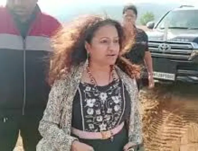 Puja Khedkar's mother, pictured threatening farmers with a firearm, has been apprehended