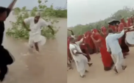 Covered with chunari, did puja, also danced to the beat of drums; Luni river was welcomed in Barmer like this