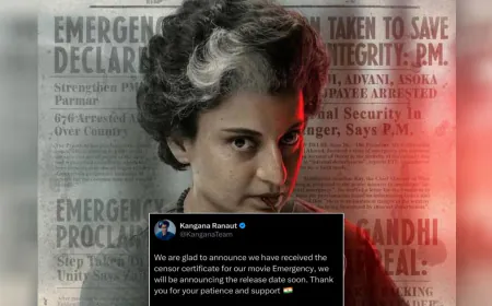 Kangana Ranaut’s 'Emergency' Clears Censor Board, Release Date Announcement Coming Soon