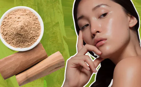 Homemade face pack from sandalwood powder to remove facial blemishes and dullness