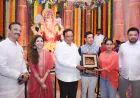 Sonyaa Ayoddhya seeks blessings at Advocate Ashish Shelar’s Ganesh Utsav Mandal in Bandra