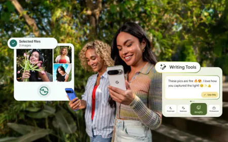 Google upgrades Android, gets advanced writing tools, emoji features, and file-sharing features