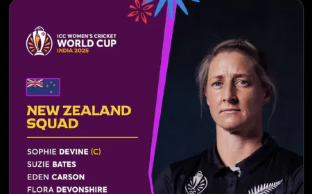 New Zealand Names 15-Member Squad for Women’s ODI World Cup 2025